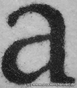 Textdruck Normal u. Qualität: Randscharf und tiefschwarz.