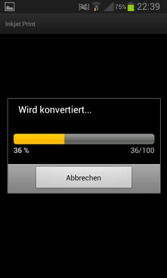 Wird konvertiert: Die Server von Canon wandeln das zu druckende Dokument in eine für den Drucker verständliche Sprache um.