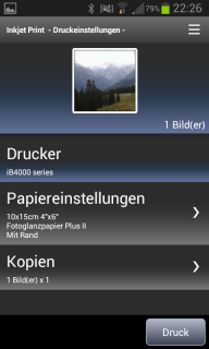 Canon Maxify iB4050 - Maxify Printing Solutions App - Druckeinstellungen Bild drucken