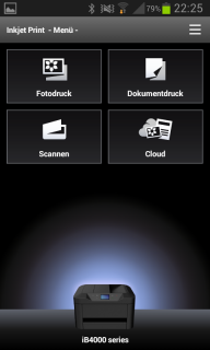 Canon Maxify iB4050 - Maxify Printing Solutions App - Hauptmenü