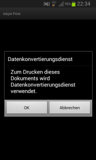 Canon Maxify iB4050 - Maxify Printing Solutions App - Hinweis Datenkonvertierungsdienst