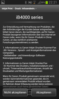 Canon Maxify iB4050 - Maxify Printing Solutions App - Infosendeeinstellungen