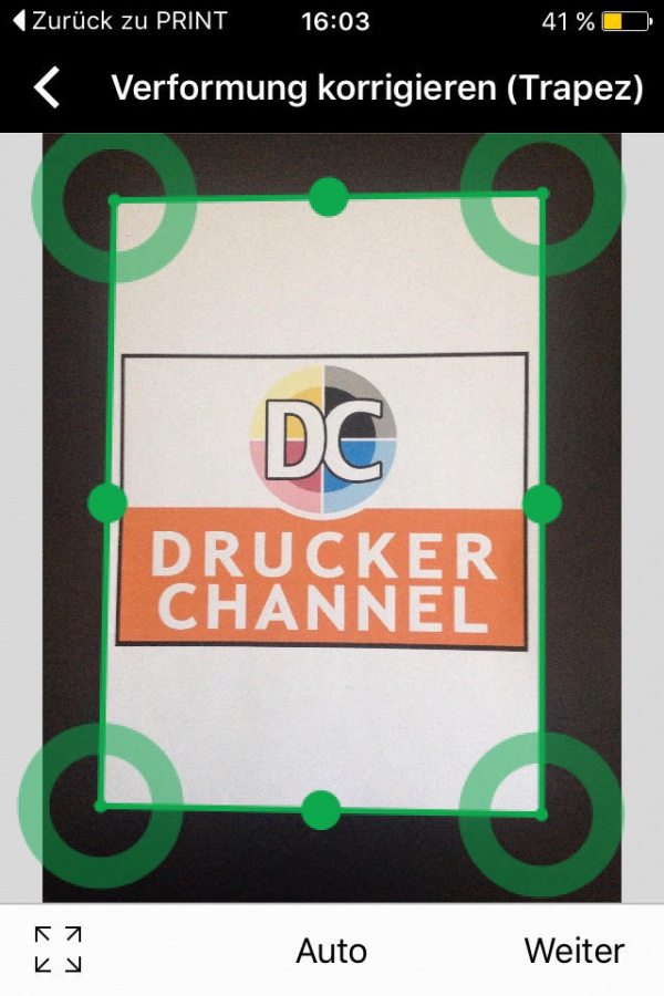 Scan mit Kamera: Das Programm erkennt Blattkanten und verzerrt das Ergebnis in die richtige Größe.