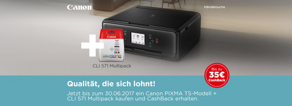 Pixma-Cashback: Bis zu 35 Euro beim Kauf von Drucker mit einem Tinten-Multipack zurückerhalten.