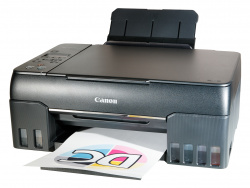 Der Canon Pixma G650: Einfacher Fotodrucker mit recht neutraler Farbdarstellung beim Druck auf Glanzpapier.
