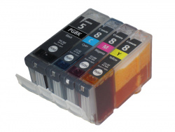 Einzelne Tintenpatronen: Die vier Druckfarben des iP3300 sind auf vier Patronen verteilt.