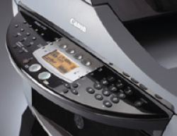 Canon PIXMA MP780: Bedienfeld für das Faxmodem mit beleuchtetem Display.