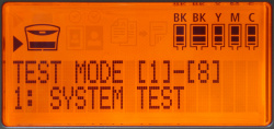 Der Drucker befindet sich nun im sogenannten Test-Mode.