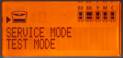 Mit der roten Abbruchstaste kann man wieder zur Hauptebene des Test-Modes zurückkehren.