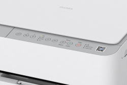 Bedienblende vom Pixma TS4151i: Sondervariante mit dunkelgrauer Akzentfarbe.