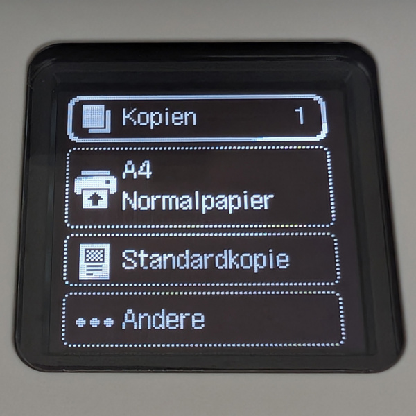 Kopiermenü: Übersicht und weitere Einstellungen.