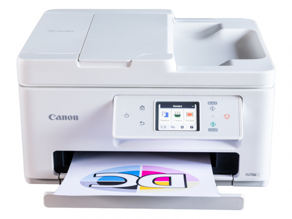 Canon Pixma TS7750i: Kompakter Allrounder mit zwei Papierkassetten, wischfestem Pigmentschwarz und Dyefarben für den Fotodruck. Aufgrund der hohen Patronenpreise gibt es eine Empfehlung "nur" in Kombination mit einem "Pixma Print Plan"-Tintenabo.