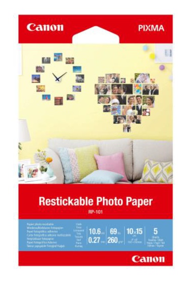 Canon Restickable Photo Paper (RP-101): Wiederaufklebbares Fotopapier.
