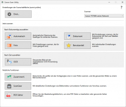 Canon Scan Utility: Startpunkt für Scans.