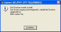 Canon Selphy CP710 - Drucker zu heiß Meldung