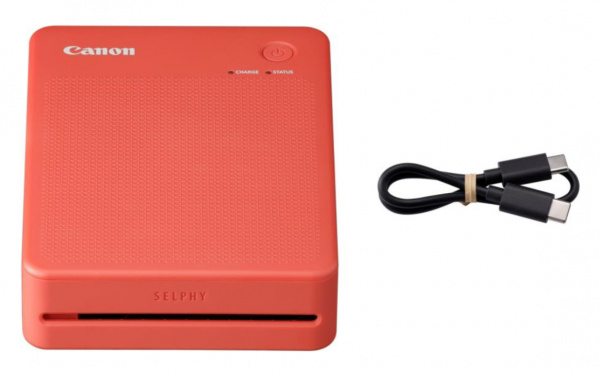 Lieferumfang: Drucker und USB-C-Ladekabel (ohne Netzteil). Papier und Farbband fehlt nun komplett. Nicht im Bild ist allerdings eine gedruckte Kurzanleitung.