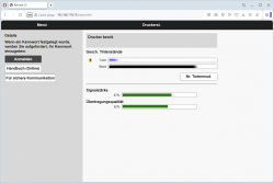 Startseite des Webservers: Statusanzeige im nicht eingeloggten Zustand.