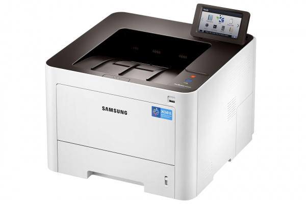 Samsung M4025NX:Mit dem Touchscreen soll der S/W-Drucker so einfach zu bedienen sein wie ein Smartphone.