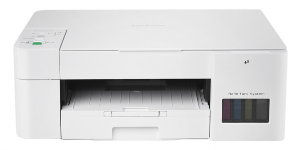 DCP-C421W: Einfacher Drucker mit nachfüllbaren Tanks. Um zu drucken muss das Gerät jedoch "aufgeladen" werden. Die Tinte kommt dann ohne weitere Kosten.