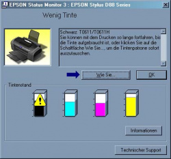 Schwarzpatrone soll fast leer sein.