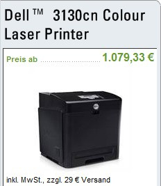 Dell 3130cn Screenshot Dell-Angebot +Versandkosten