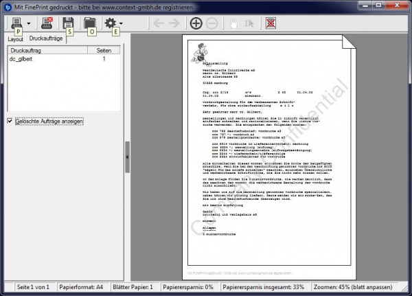 Mehr Kontrolle: Der verbesserte Druckerspooler zeigt auch Vorschauen der Druckjobs.