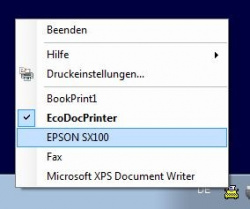 Fliegender Wechsel: Die Lite-Version von WP-Printer dient dem Wechsel des Standarddruckers per Systray-Menü.