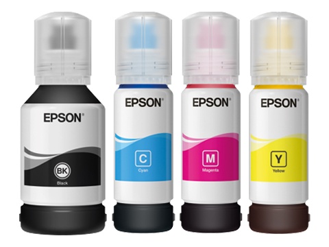 Ecotank: Tintenflaschen vom japanischen Hersteller Epson.