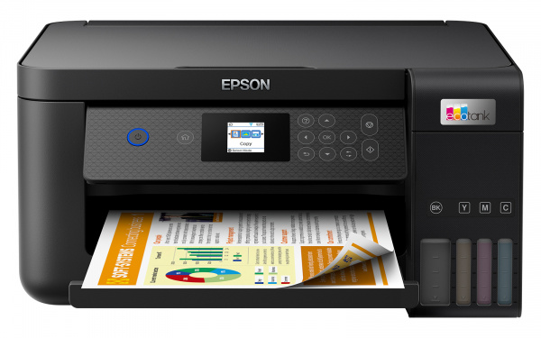 Epson EcoTank ET-2850: Nutzen Sie die Vorteile des mobilen Druckens und extrem niedrige Kosten pro Seite mit diesem Multifunktions-Tintenstrahldrucker für den beidseitigen Druck, perfekt für moderne, geschäftige Haushalte.