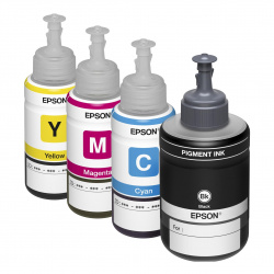 Ecotank-Tinte: Kommt in Flaschen und ist besonders günstig. Beim ET-3600 bekommt man Pigmentschwarz.