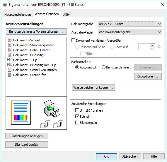 Epson Ecotank ET-4750 Treiber 2