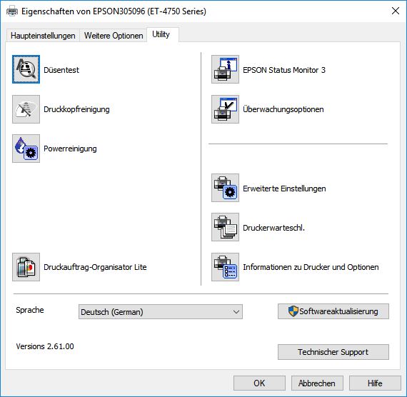 Epson Ecotank ET-4750 Treiber 3