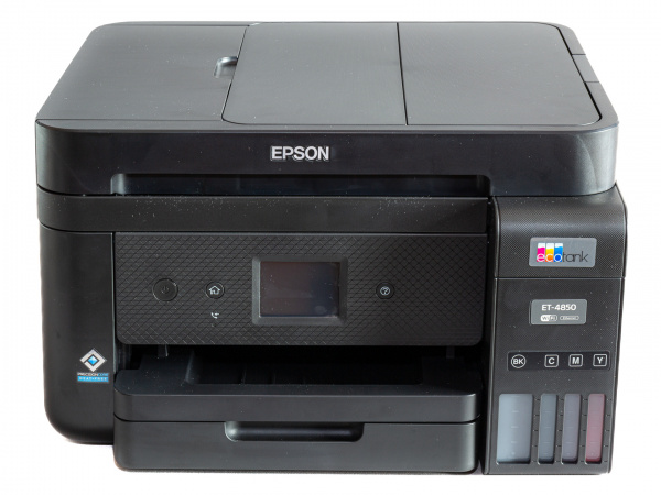Epson Ecotank ET-4850: Frontalansicht mit Papierkassette für 250 Blatt