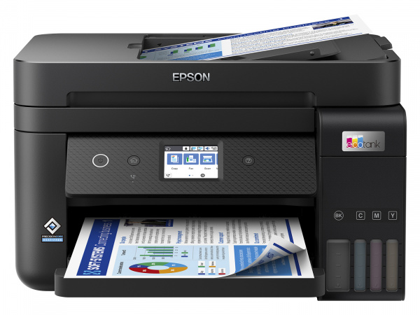 Epson Ecotank ET-4850: Mittelklasse-Tintentanker mit Fax, Simplex-ADF, wischfestem Pigmentschwarz und Duplexdruck.