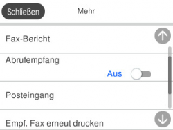 Faxmenü: Auszug.