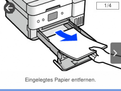 Hilfemenü: Anleitungen - Papiere einlegen - Auszug