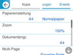 Kopiermenü: Einstellungen 1/4.