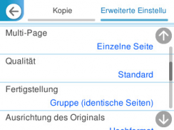 Kopiermenü: Einstellungen 2/4.
