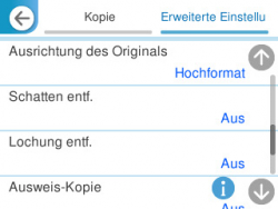 Kopiermenü: Einstellungen 3/4.