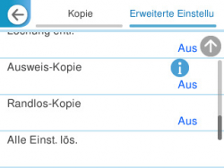 Kopiermenü: Einstellungen 4/4.