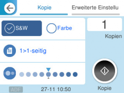 Kopiermenü: Startseite.