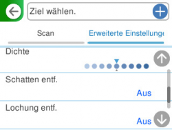 Scanmenü: An Cloud - Erweiterte Einstellungen 2/2.