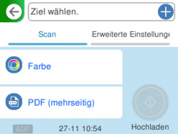 Scanmenü: An Cloud.