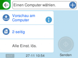 Scanmenü: An Computer.