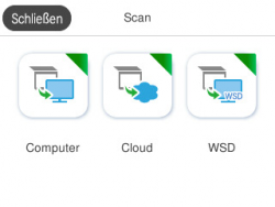Scanmenü: Startseite.