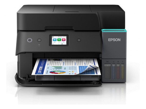 Epson Ecotank ET-4950: Neues Spitzenmodell für den privaten Einsatz mit Fax-Funktion. Erstmals ist in dieser Klasse ein Duplex-ADF mit Wendemechanik verbaut.