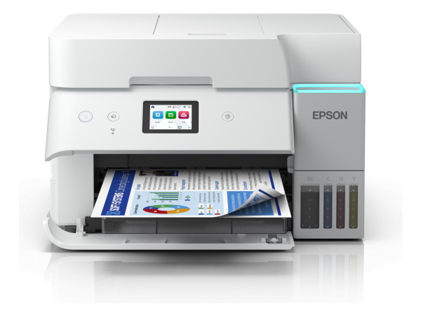 Epson Ecotank ET-4956: Baugleiche Version mit hellerem Gehäuse.