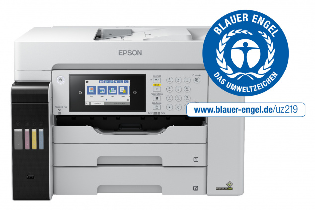 Epson Ecotank Pro ET-16685: Ab sofort gibt es eine Version des Büro-Tintendruckers mit Zertifizierung für das Umweltzeichen "Blauer Engel" nach DE-UZ 219.