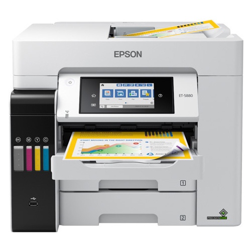 Epson Ecotank ET-5880: Schneller Business-A4-Tintentankdrucker mit PCL und Postscript.