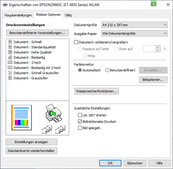 Epson ET-4850-Druckertreiber-03-Weitere Optionen